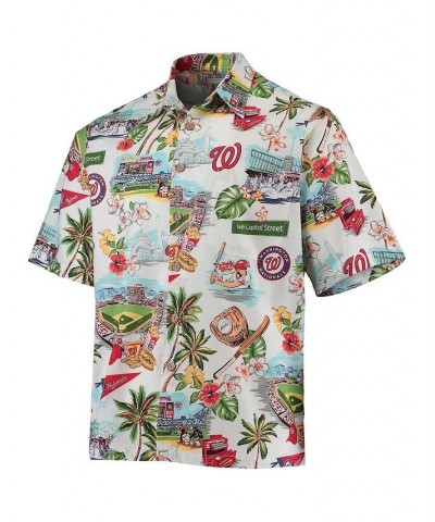 Men's White Washington Nationals Scenic Button-Up Shirt $55.90 Shirts