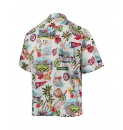 Men's White Washington Nationals Scenic Button-Up Shirt $55.90 Shirts