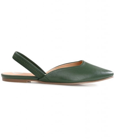 Women's Mallorca Slingback Flats Green $41.59 Shoes