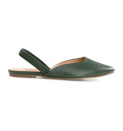 Women's Mallorca Slingback Flats Green $41.59 Shoes