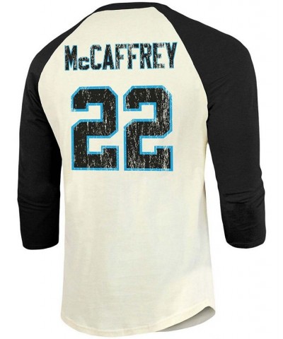 Men's Christian Mccaffrey Cream, Black Carolina Panthers Vintage-Inspired Player Name Number Raglan 3/4 Sleeve T-shirt $25.29...