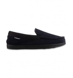 Signature Men's Microterry and Waffle Travis Moccasin Slippers Black $12.74 Shoes