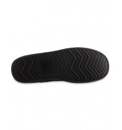 Signature Men's Microterry and Waffle Travis Moccasin Slippers Black $12.74 Shoes