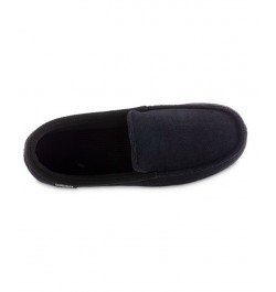 Signature Men's Microterry and Waffle Travis Moccasin Slippers Black $12.74 Shoes