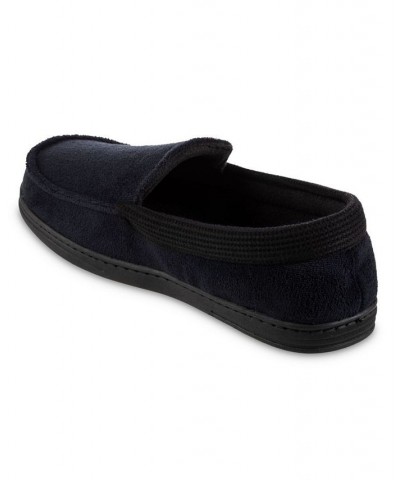 Signature Men's Microterry and Waffle Travis Moccasin Slippers Black $12.74 Shoes