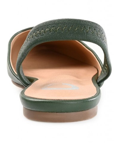 Women's Mallorca Slingback Flats Green $41.59 Shoes