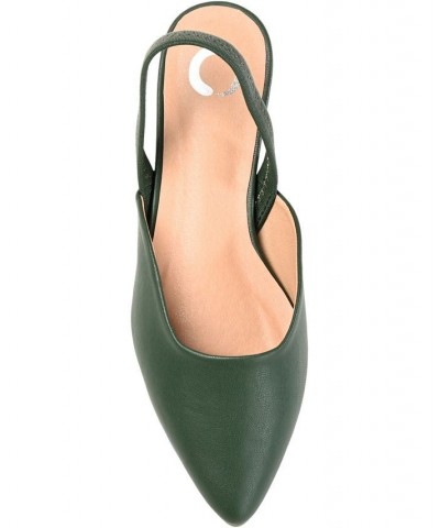 Women's Mallorca Slingback Flats Green $41.59 Shoes