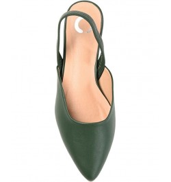 Women's Mallorca Slingback Flats Green $41.59 Shoes