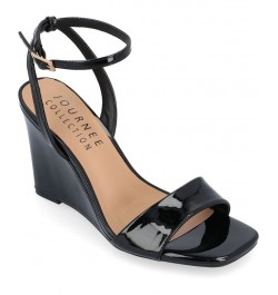 Women's Konna Wedge Sandals Black $52.99 Shoes