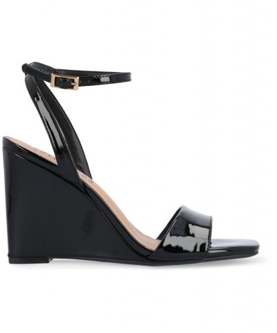 Women's Konna Wedge Sandals Black $52.99 Shoes