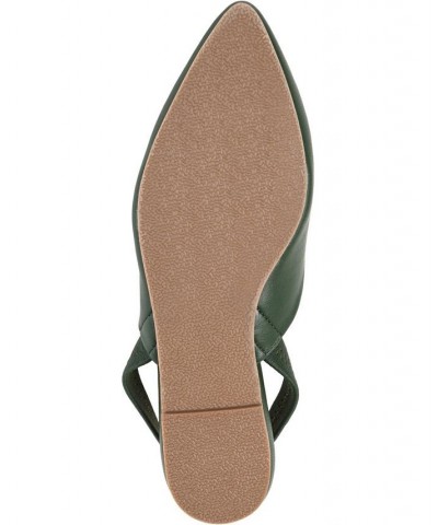 Women's Mallorca Slingback Flats Green $41.59 Shoes