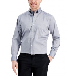 Men's Regular Fit Cotton Yarn-Dyed Pinpoint Dress Shirt Gray $19.20 Dress Shirts