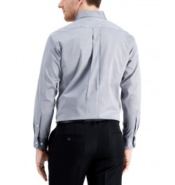 Men's Regular Fit Cotton Yarn-Dyed Pinpoint Dress Shirt Gray $19.20 Dress Shirts