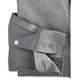 Men's Regular Fit Cotton Yarn-Dyed Pinpoint Dress Shirt Gray $19.20 Dress Shirts