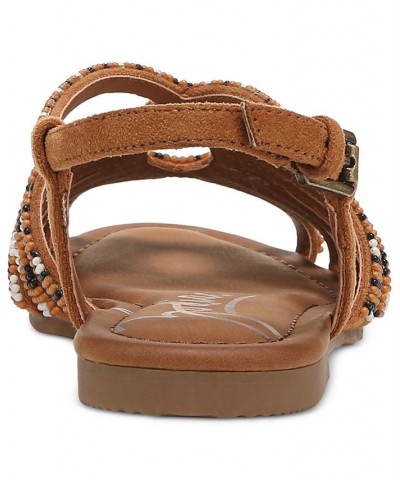 Women's Misha Beaded Strappy Gladiator Sandals Brown $39.16 Shoes