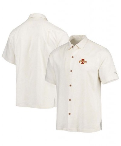 Men's White Iowa State Cyclones Al Fresco Tropics Jacquard Button-Up Shirt $36.05 Shirts