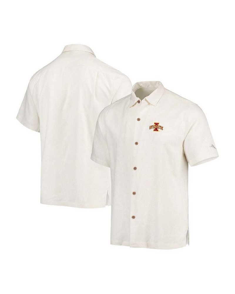 Men's White Iowa State Cyclones Al Fresco Tropics Jacquard Button-Up Shirt $36.05 Shirts