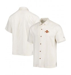 Men's White Iowa State Cyclones Al Fresco Tropics Jacquard Button-Up Shirt $36.05 Shirts