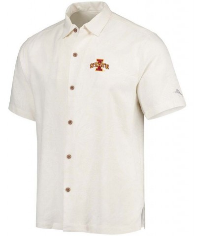 Men's White Iowa State Cyclones Al Fresco Tropics Jacquard Button-Up Shirt $36.05 Shirts