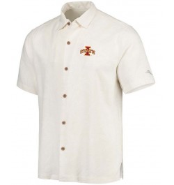 Men's White Iowa State Cyclones Al Fresco Tropics Jacquard Button-Up Shirt $36.05 Shirts