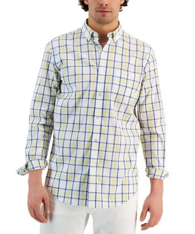 Men's Valle Classic-Fit Plaid Button-Down Poplin Shirt White $13.44 Shirts