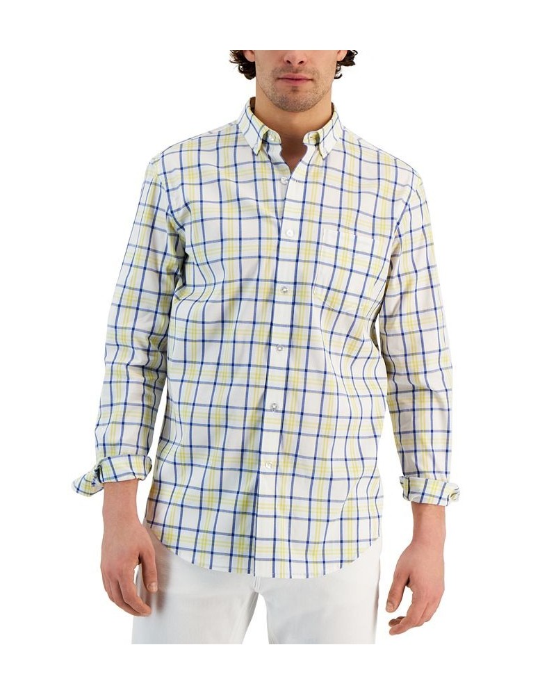 Men's Valle Classic-Fit Plaid Button-Down Poplin Shirt White $13.44 Shirts