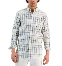 Men's Valle Classic-Fit Plaid Button-Down Poplin Shirt White $13.44 Shirts