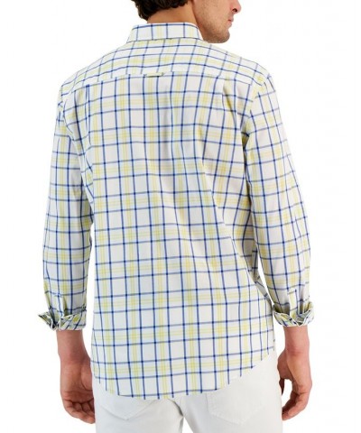 Men's Valle Classic-Fit Plaid Button-Down Poplin Shirt White $13.44 Shirts