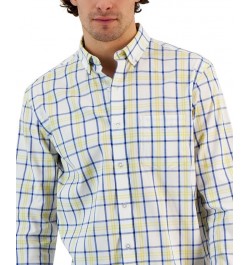 Men's Valle Classic-Fit Plaid Button-Down Poplin Shirt White $13.44 Shirts