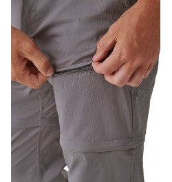 Men's Tracker Stretch Ripstop Zip-Off Convertible Pants Gray $16.73 Pants