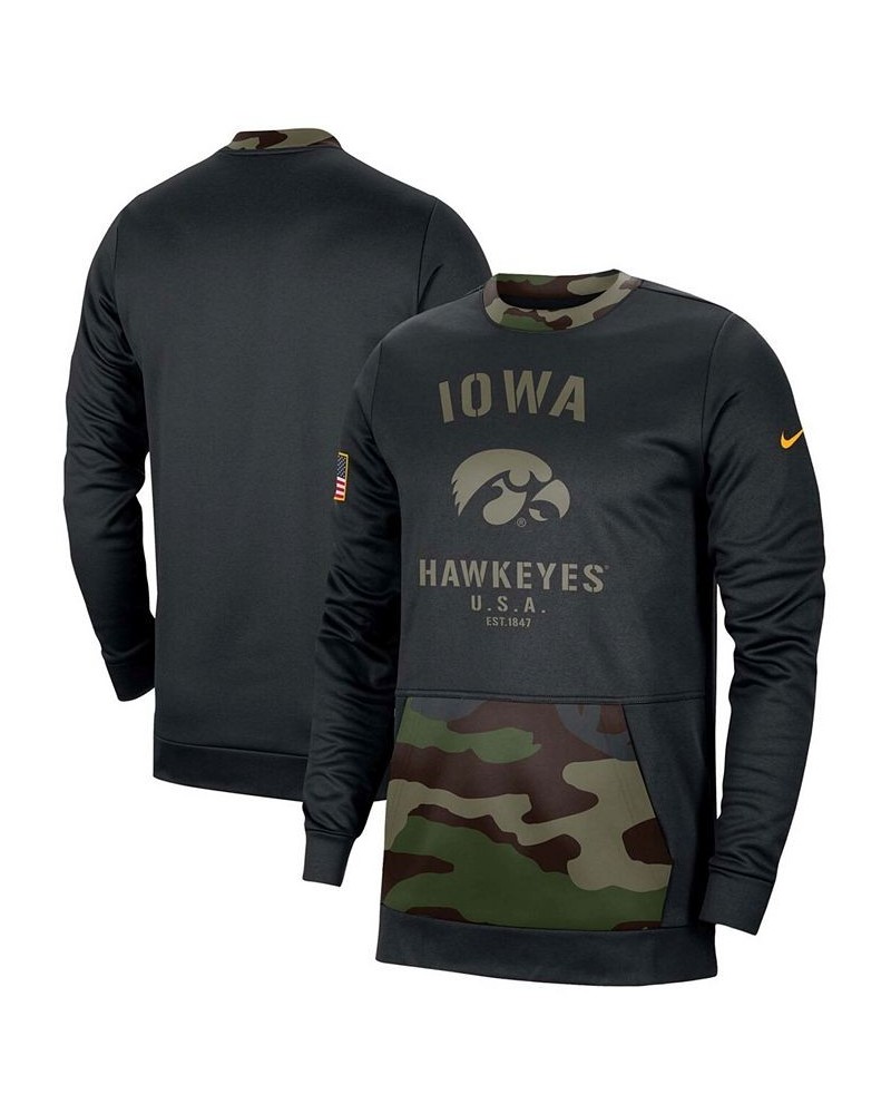 Men's Black and Camo Iowa Hawkeyes Military Appreciation Performance Pullover Sweatshirt $25.52 Sweatshirt