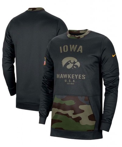 Men's Black and Camo Iowa Hawkeyes Military Appreciation Performance Pullover Sweatshirt $25.52 Sweatshirt