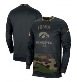 Men's Black and Camo Iowa Hawkeyes Military Appreciation Performance Pullover Sweatshirt $25.52 Sweatshirt