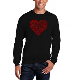 Men's Country Music Heart Word Art Crewneck Sweatshirt Black $25.99 Sweatshirt