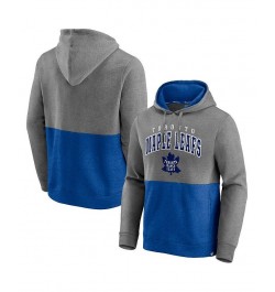 Men's Branded Heathered Gray, Blue Toronto Maple Leafs Block Party Classic Arch Signature Pullover Hoodie $32.80 Sweatshirt