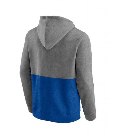 Men's Branded Heathered Gray, Blue Toronto Maple Leafs Block Party Classic Arch Signature Pullover Hoodie $32.80 Sweatshirt