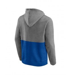 Men's Branded Heathered Gray, Blue Toronto Maple Leafs Block Party Classic Arch Signature Pullover Hoodie $32.80 Sweatshirt