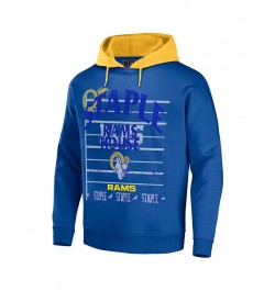 Men's NFL X Staple Navy Los Angeles Rams Oversized Gridiron Vintage-Like Wash Pullover Hoodie $33.58 Sweatshirt