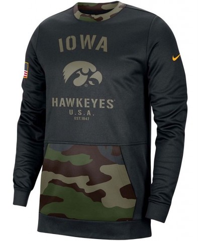 Men's Black and Camo Iowa Hawkeyes Military Appreciation Performance Pullover Sweatshirt $25.52 Sweatshirt