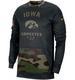 Men's Black and Camo Iowa Hawkeyes Military Appreciation Performance Pullover Sweatshirt $25.52 Sweatshirt