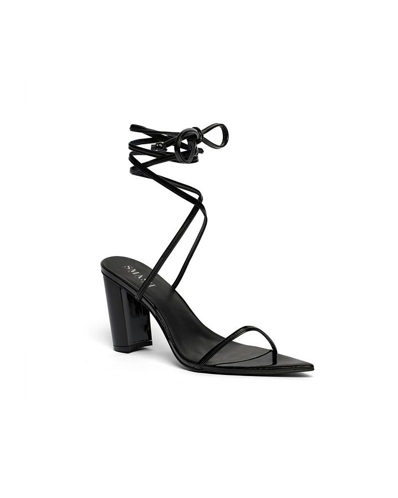 Women's Onyx Wraparound Ankle Strap Dress Sandals - Extended sizes 10-14 Black $43.50 Shoes