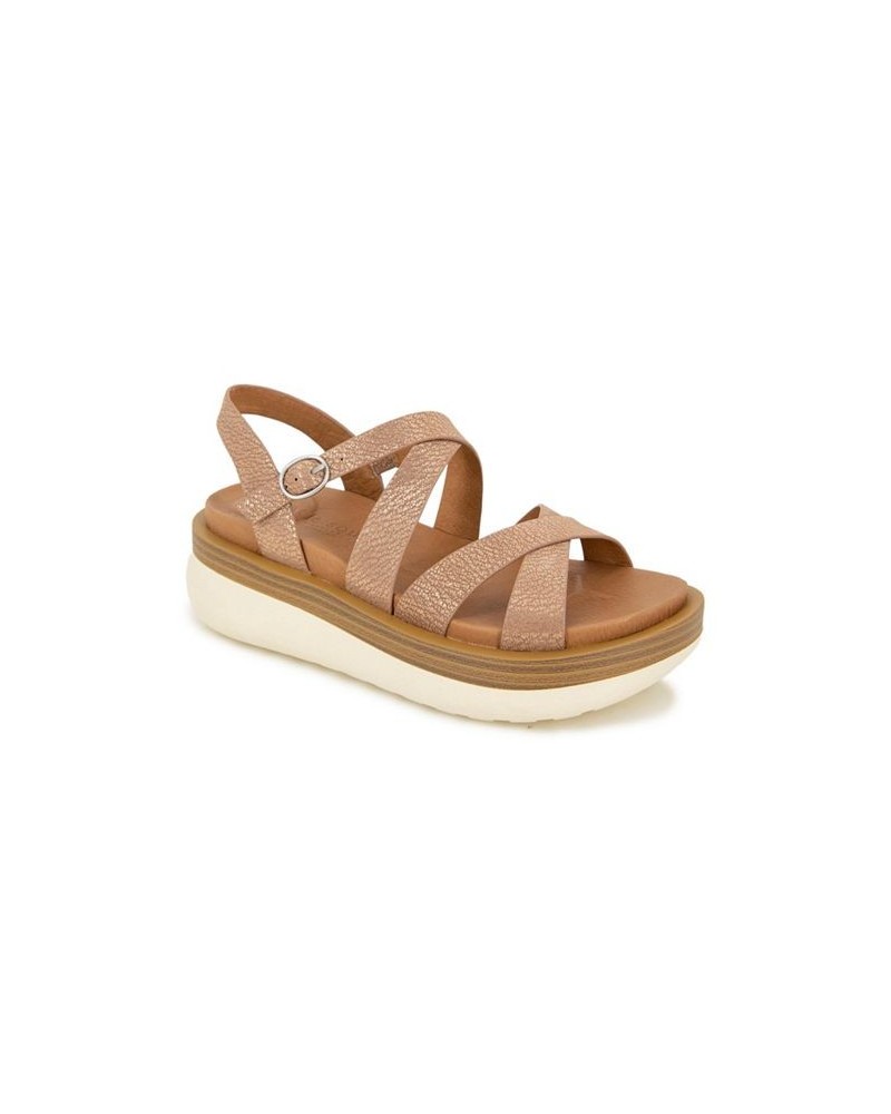 Women's Rebha Wedge Sandals Tan/Beige $62.37 Shoes