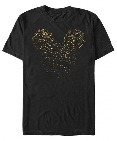 Men's Mickey Confetti Fill Short Sleeve Crew T-shirt Black $16.45 T-Shirts