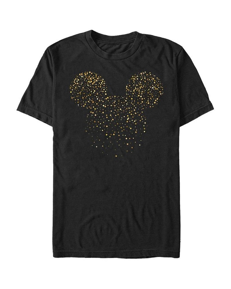 Men's Mickey Confetti Fill Short Sleeve Crew T-shirt Black $16.45 T-Shirts