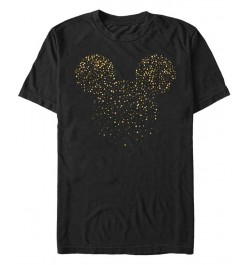 Men's Mickey Confetti Fill Short Sleeve Crew T-shirt Black $16.45 T-Shirts