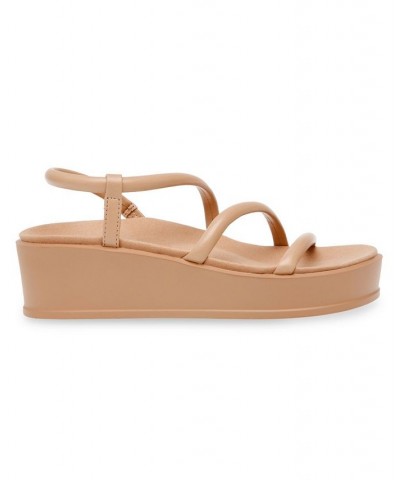 Women's Vie Flatform Sandal Tan/Beige $33.18 Shoes