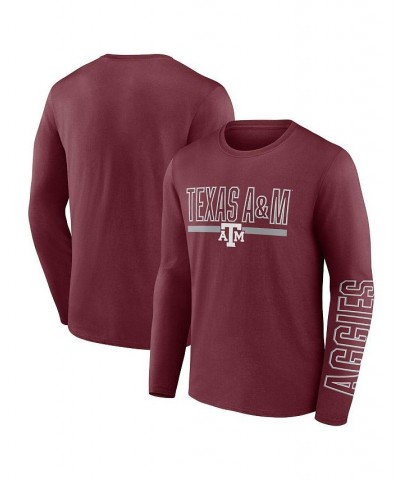 Men's Branded Maroon Texas A M Aggies Modern Two-Hit Long Sleeve T-shirt $18.90 T-Shirts