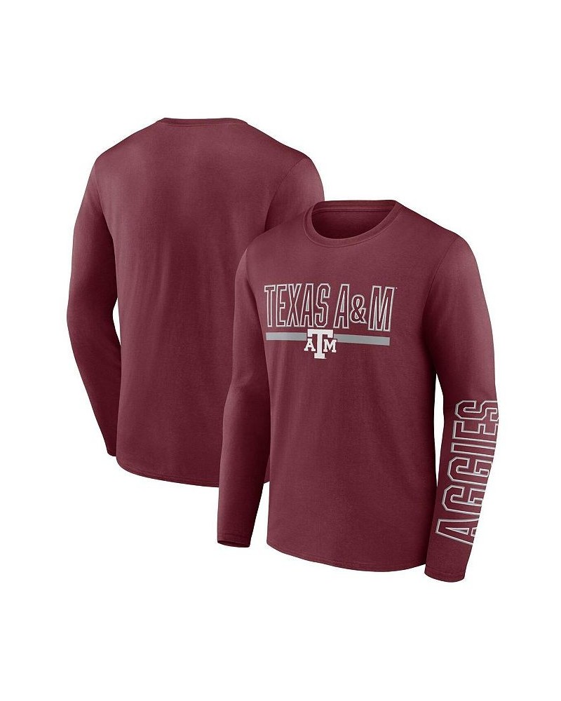 Men's Branded Maroon Texas A M Aggies Modern Two-Hit Long Sleeve T-shirt $18.90 T-Shirts