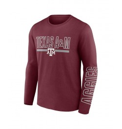 Men's Branded Maroon Texas A M Aggies Modern Two-Hit Long Sleeve T-shirt $18.90 T-Shirts