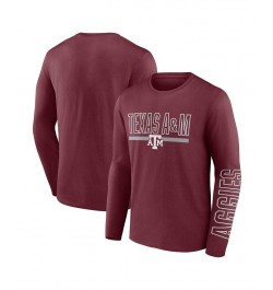 Men's Branded Maroon Texas A M Aggies Modern Two-Hit Long Sleeve T-shirt $18.90 T-Shirts